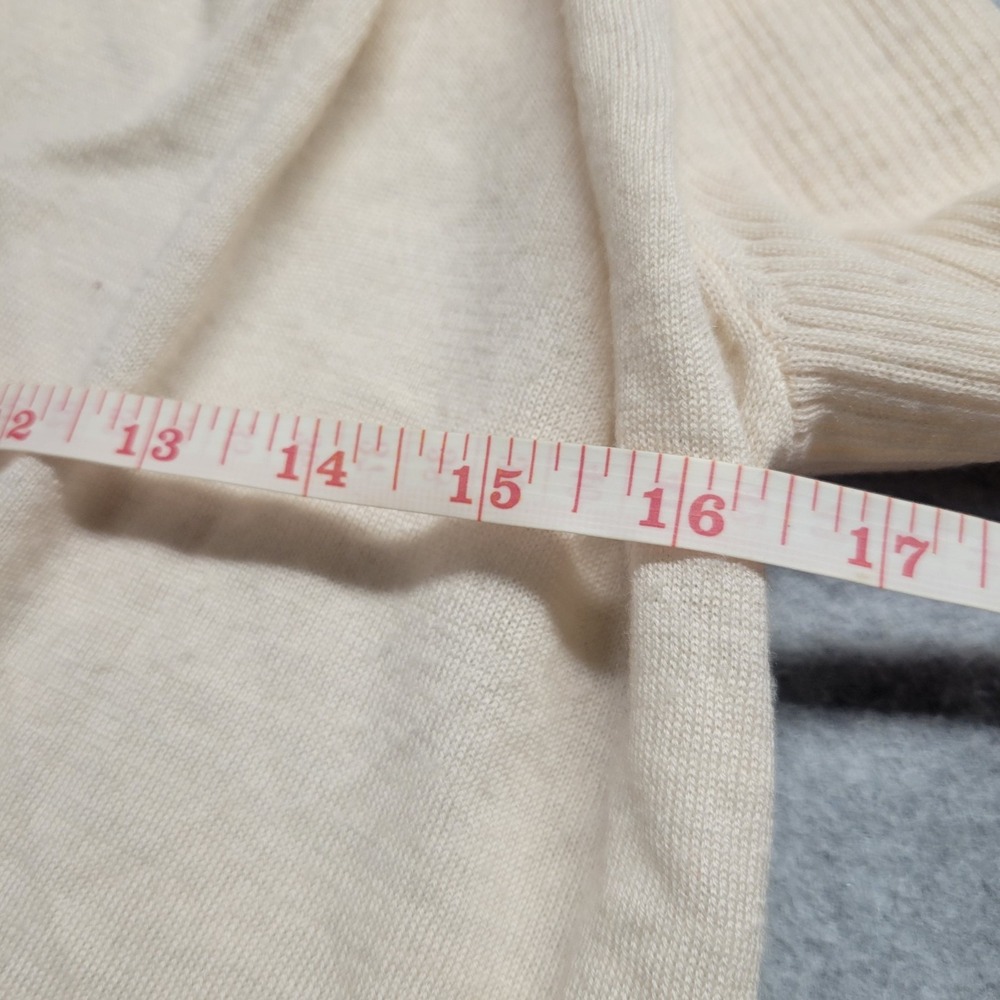 AllSaints Merino Wool Draped Cowl Neck Asymmetrical Sweater Cream Small - Picture 6 of 13